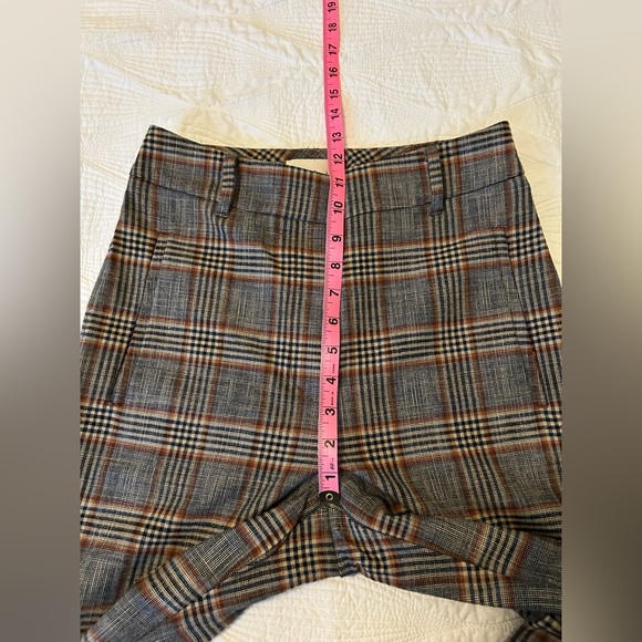 NWOT | Aritzia | Wilfred | Tie-Front Check Pant — Navy/Rust Plaid | Size 6 - Picture 15 of 16